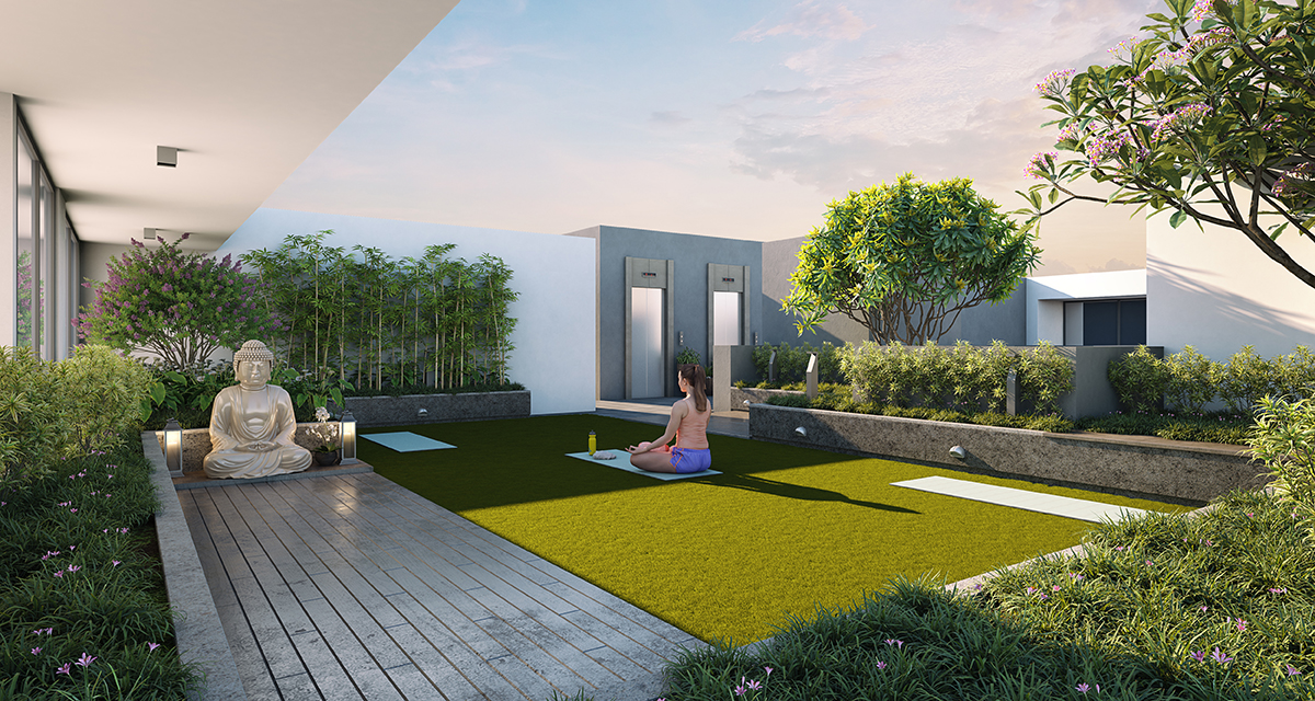 MJ Opera Wakad Amenities - Yoga Area With Sunrise Deck